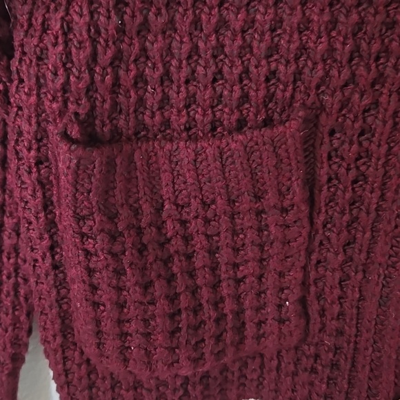 Ana | Burgundy Cropped Button Down Cardigan Sweater Size Small - Picture 7 of 9